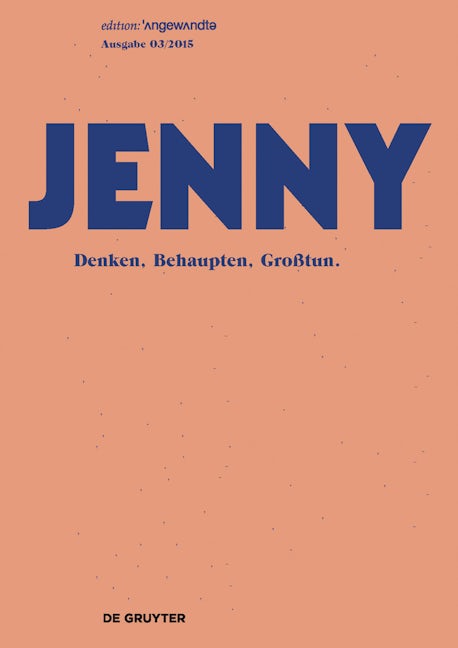 Book cover image for JENNY. Ausgabe 03 ISBN: 9783110428346